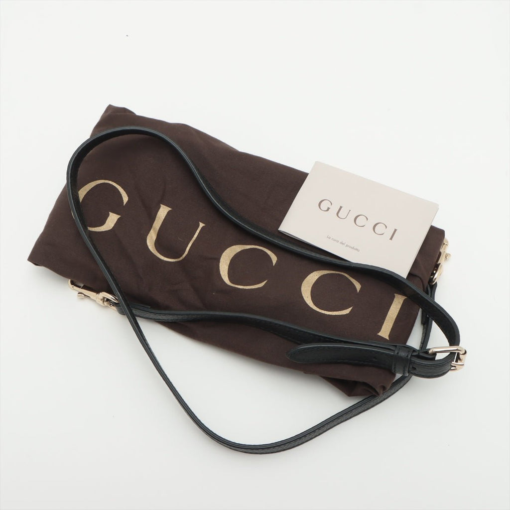 Leather Tote Calfskin GG Charm Black
