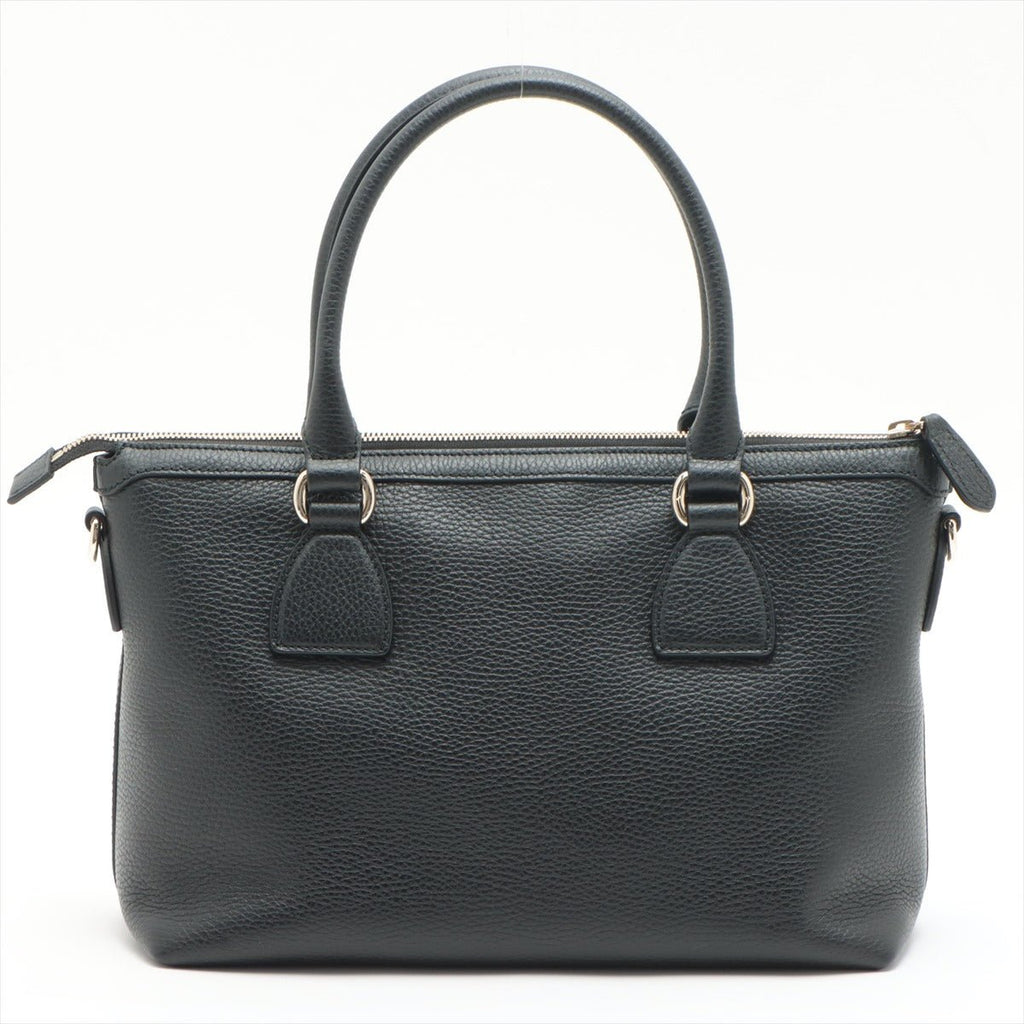 Leather Tote Calfskin GG Charm Black