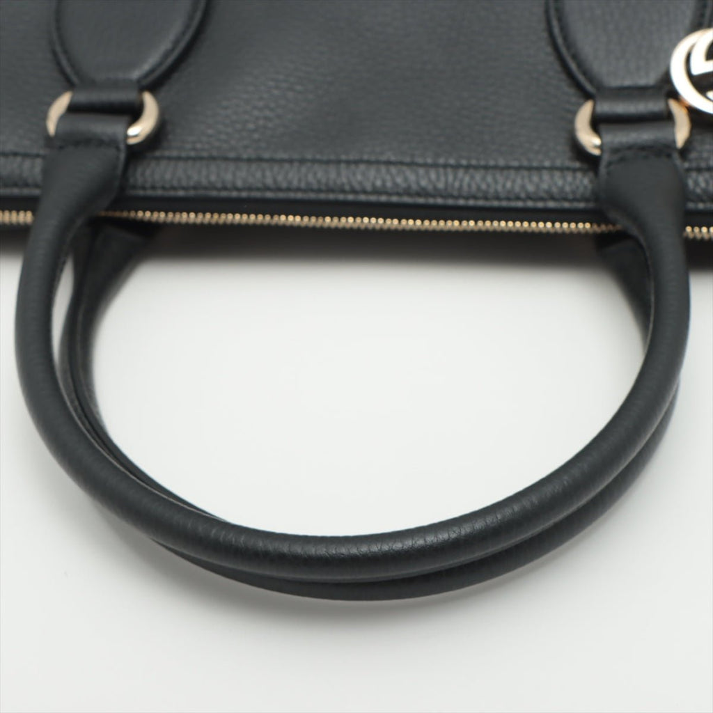 Leather Tote Calfskin GG Charm Black