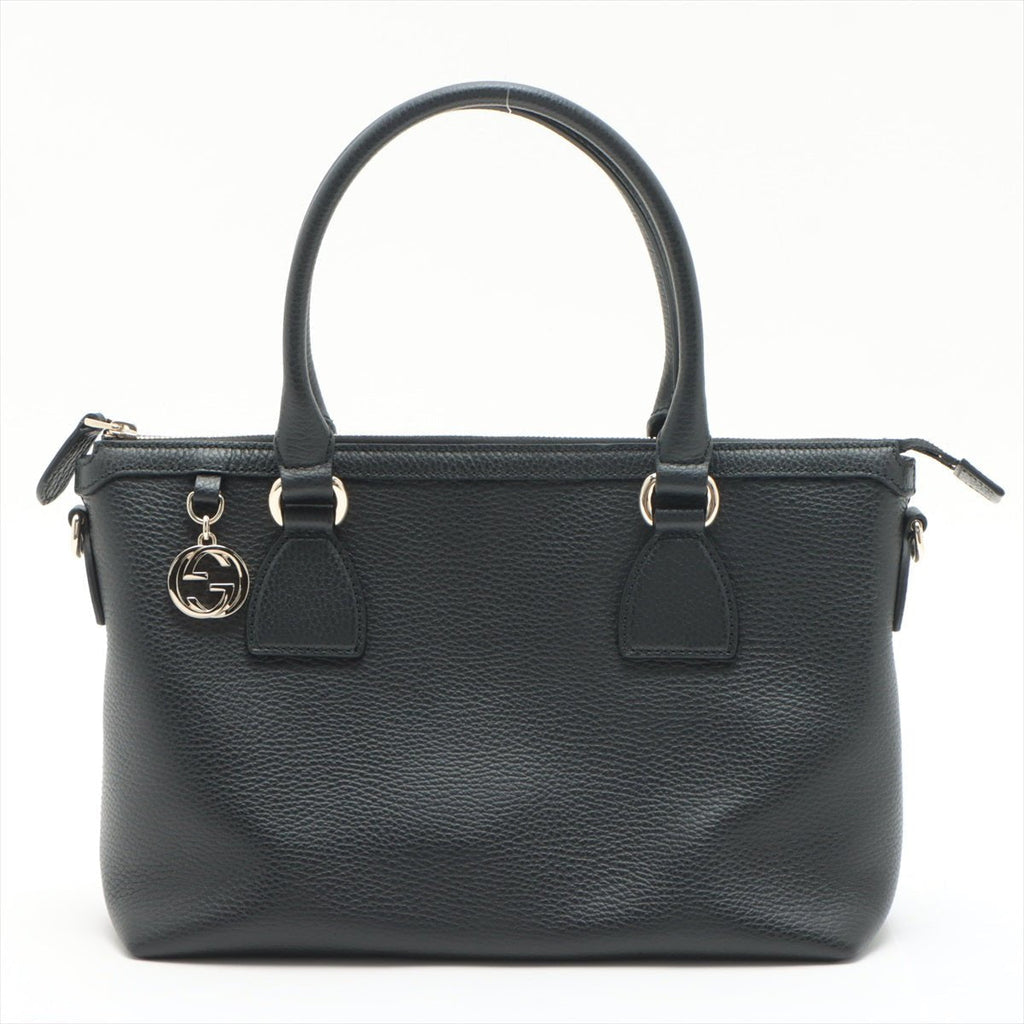 Leather Tote Calfskin GG Charm Black