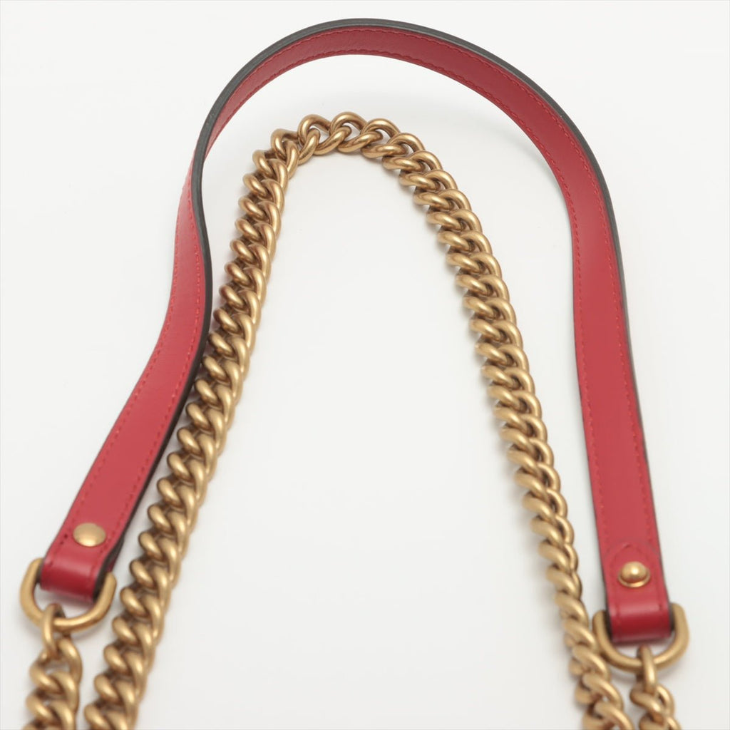 Marmont Mini GG Red Leather Shoulder Bag