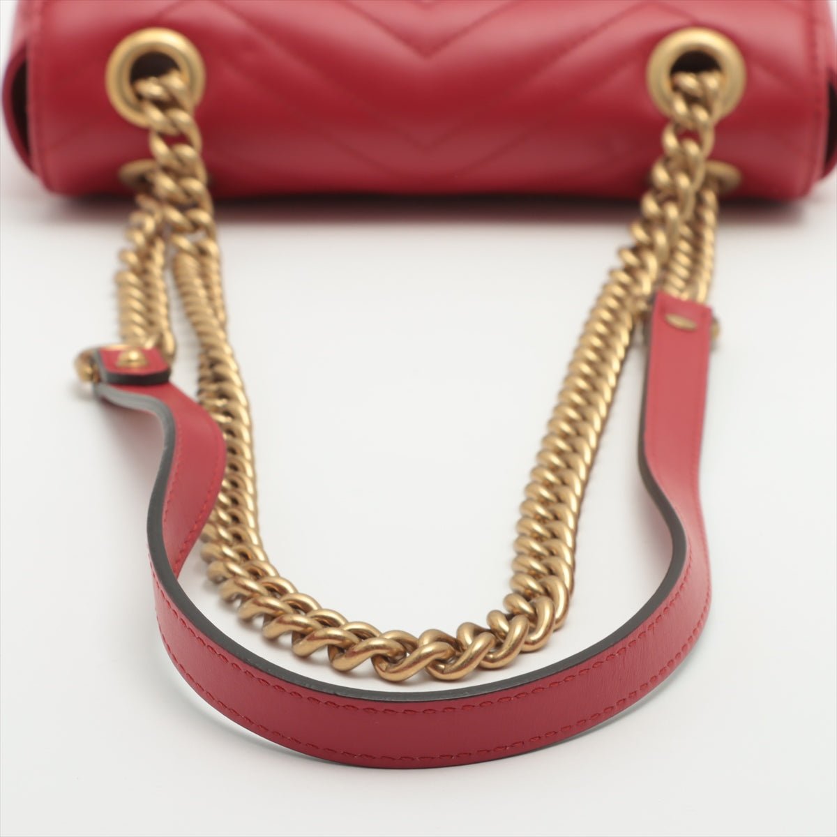 Marmont Mini GG Red Leather Shoulder Bag