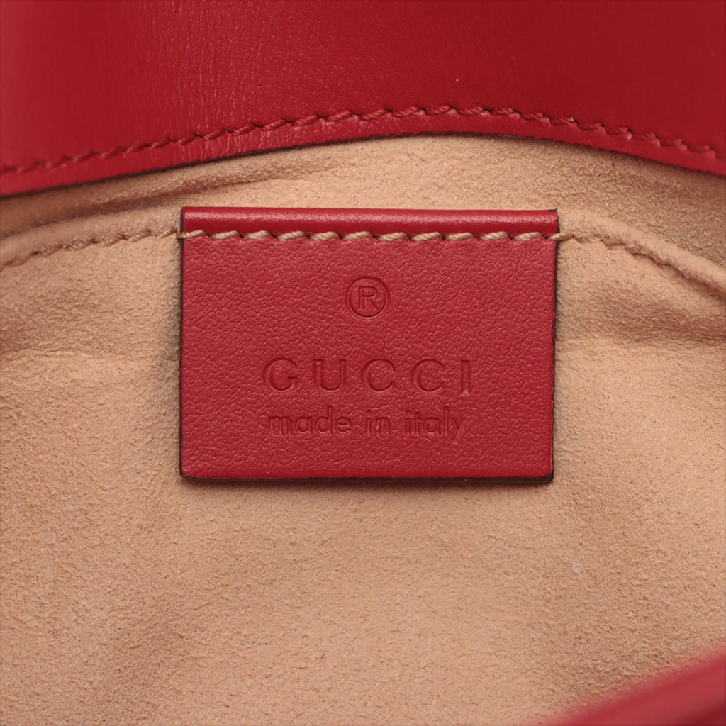 Marmont Mini GG Red Leather Shoulder Bag