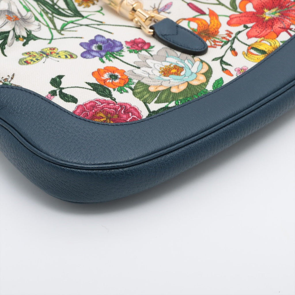New Jackie Flora in Blue Canvas and Leather limited edition
