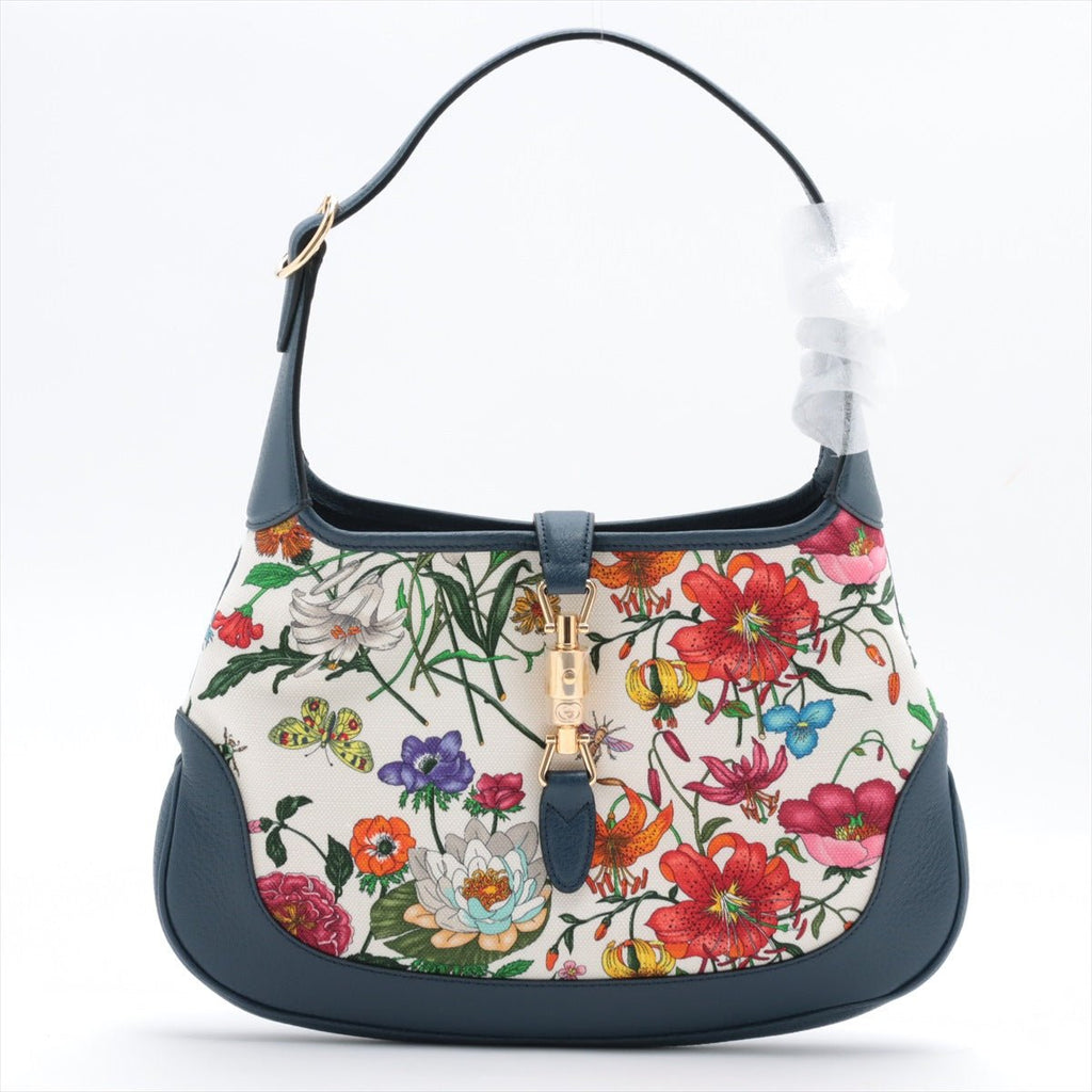 New Jackie Flora in Blue Canvas and Leather limited edition