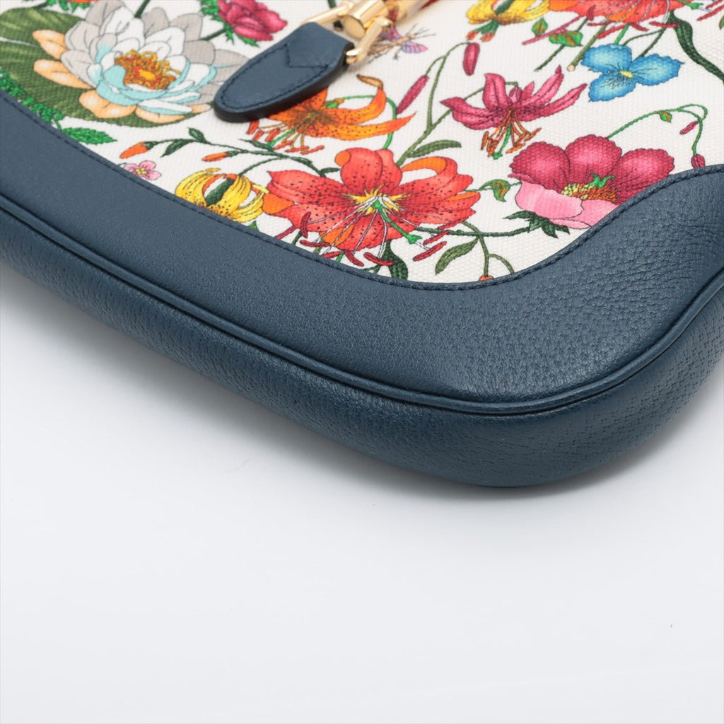 New Jackie Flora in Blue Canvas and Leather limited edition