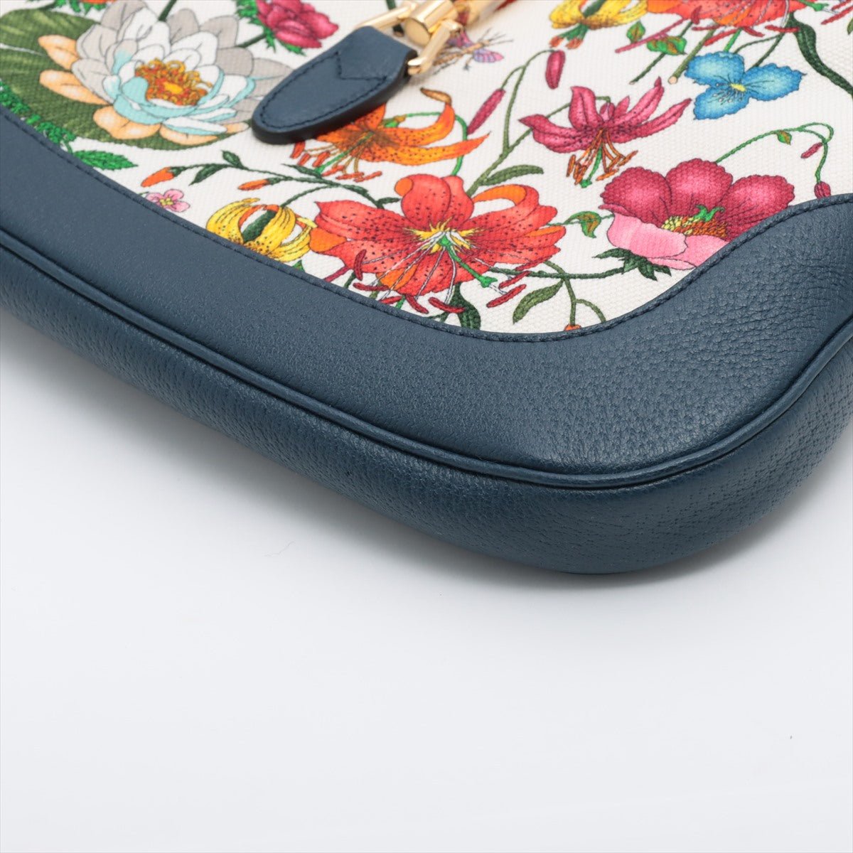 New Jackie Flora in Blue Canvas and Leather limited edition