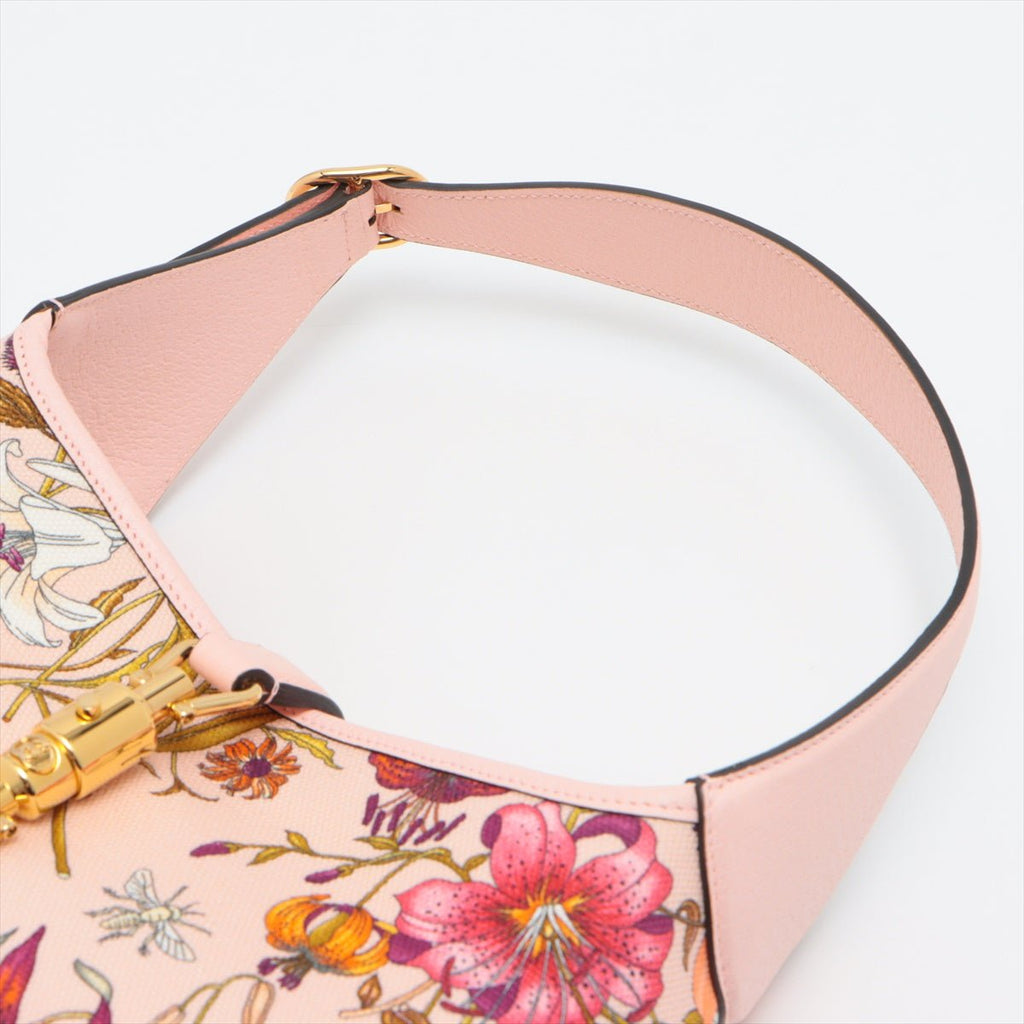New Jackie Flora Pink Canvas Leather Limited Edition