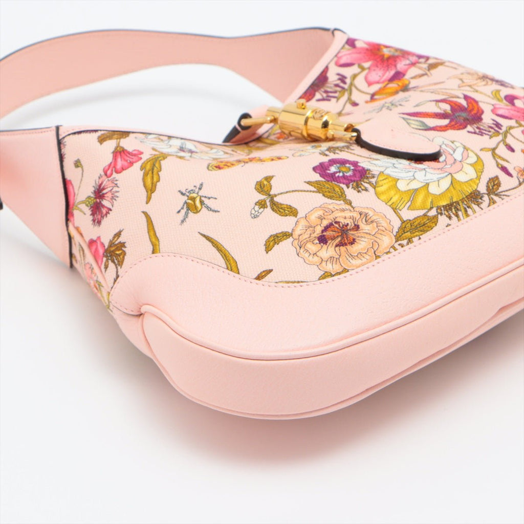 New Jackie Flora Pink Canvas Leather Limited Edition