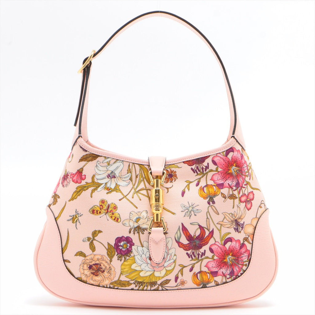 New Jackie Flora Pink Canvas Leather Limited Edition