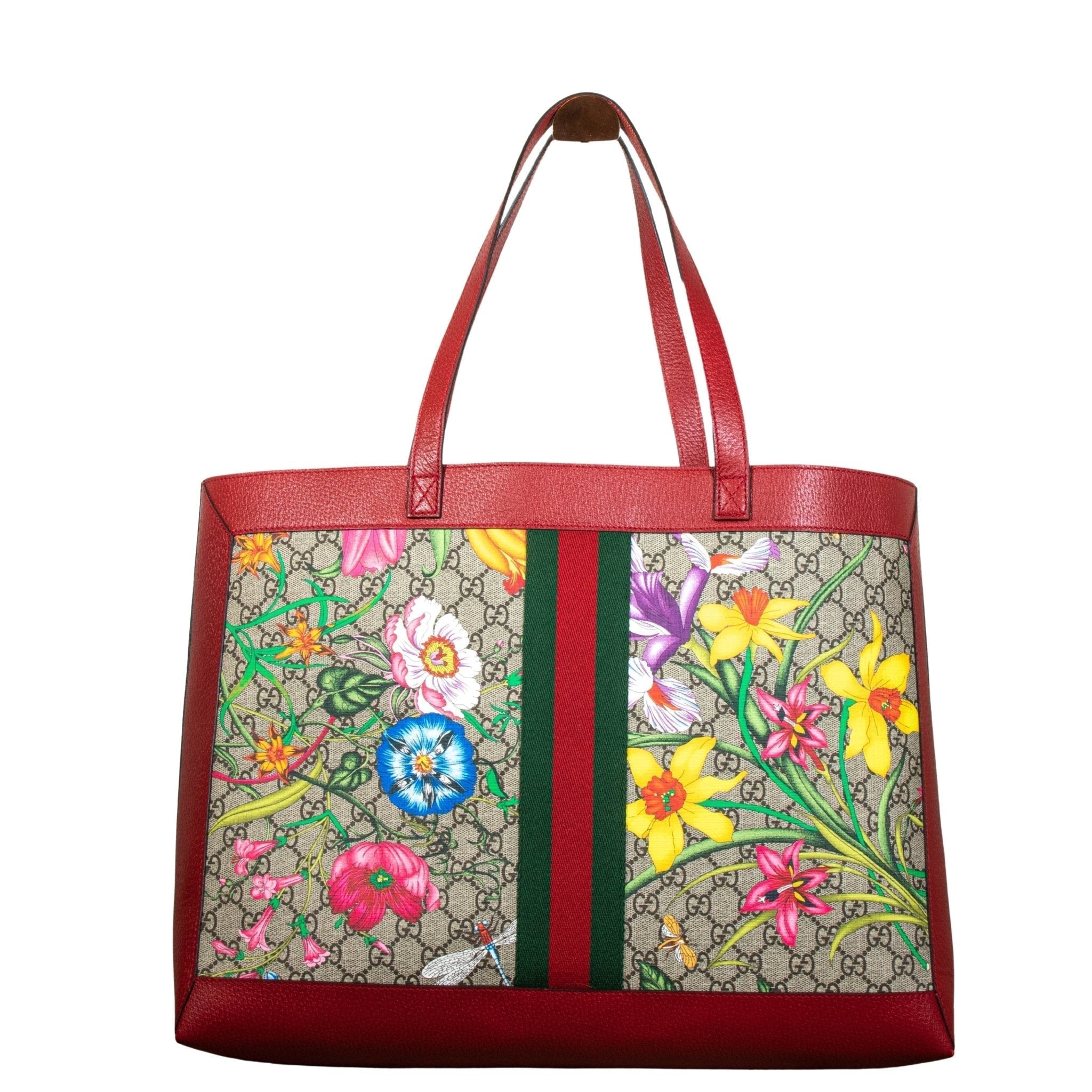 Ophidia GG Flora Shopper Red Large  547947