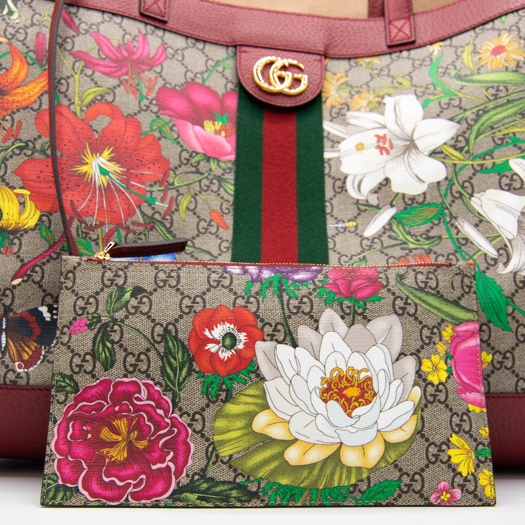 Ophidia GG Flora Shopper Red Large  547947