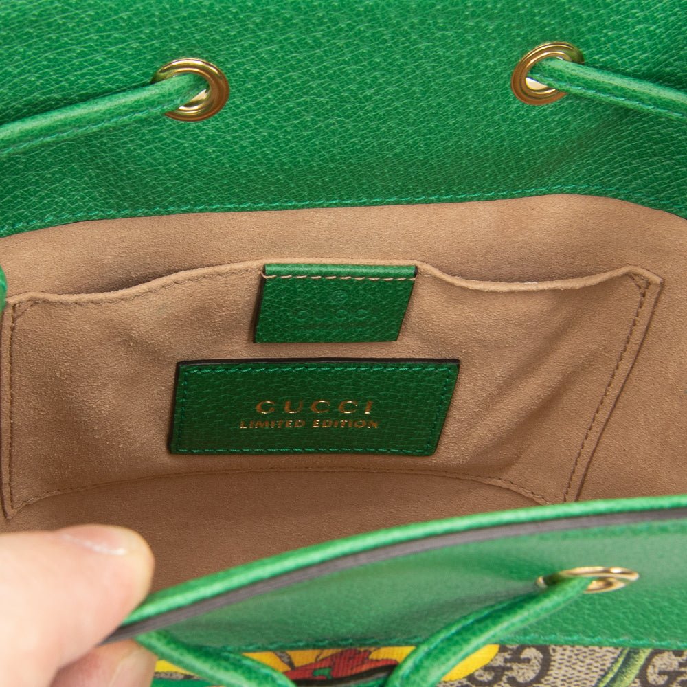 Ophidia GG Flora Small Bucket Green Limited Edition