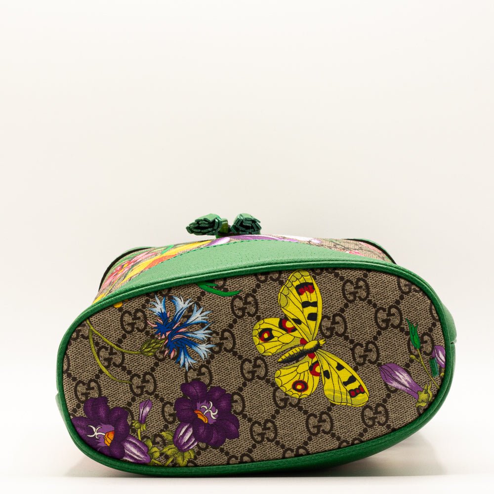 Ophidia GG Flora Small Bucket Green Limited Edition