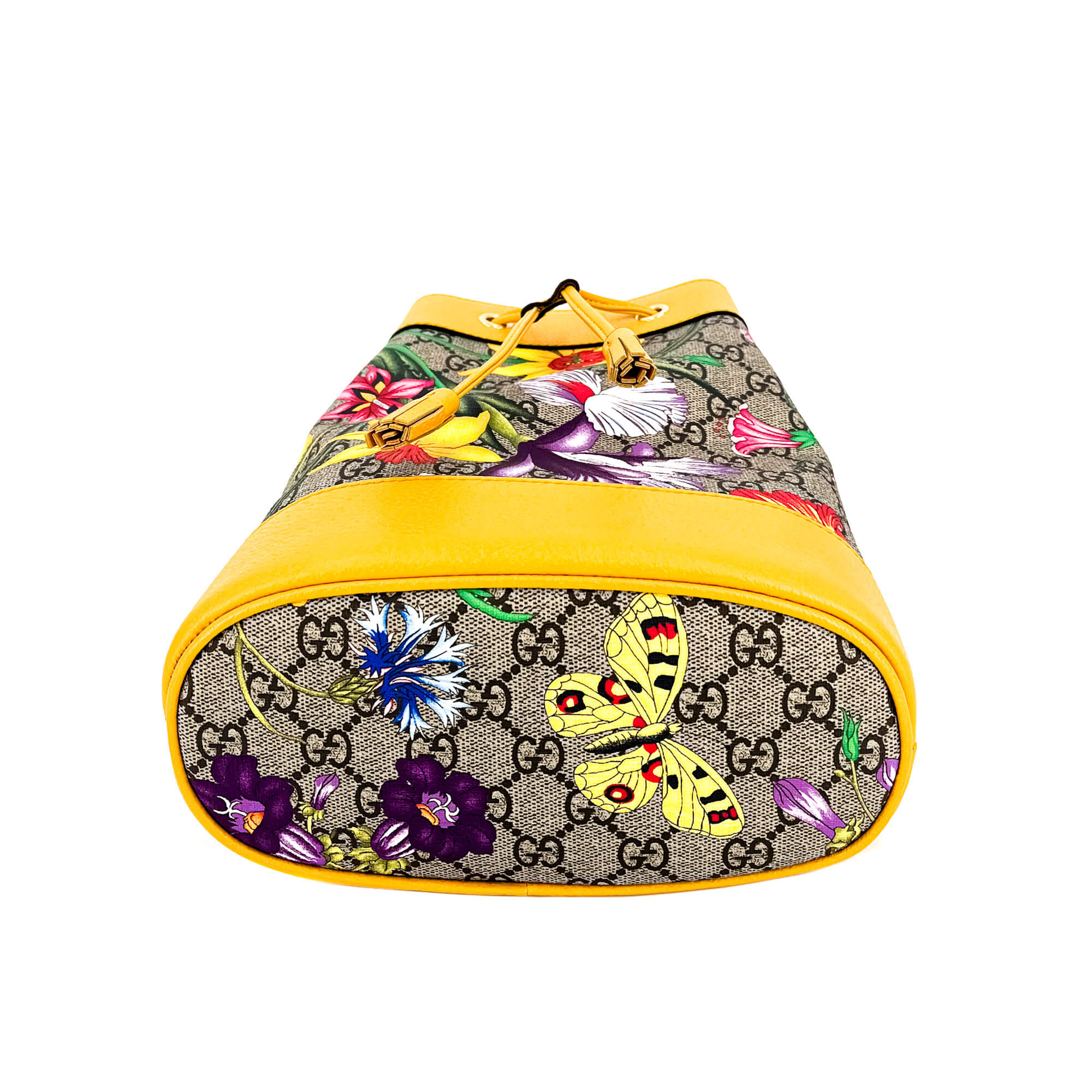 Ophidia GG Flora Small Yellow Limited Edition Bucket Bag