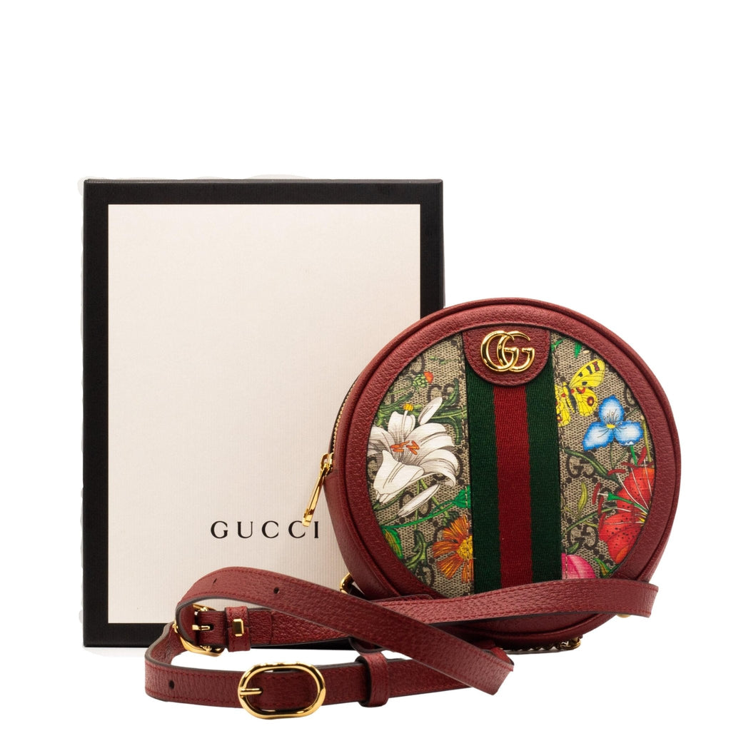 Ophidia GG Supreme Flora Round Backpack Red