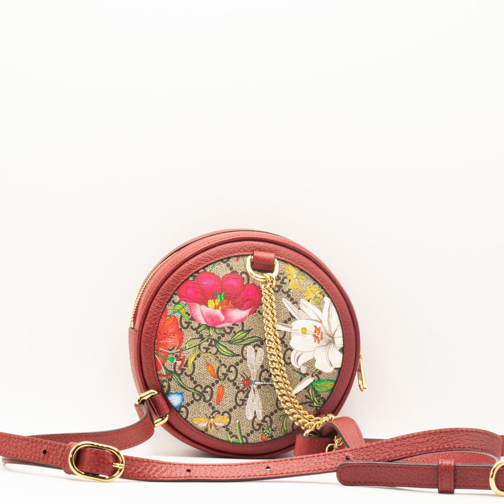 Ophidia GG Supreme Flora Round Backpack Red