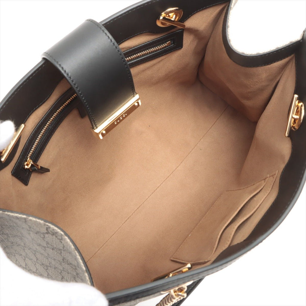 Padlock GG Supreme Medium Tote Black