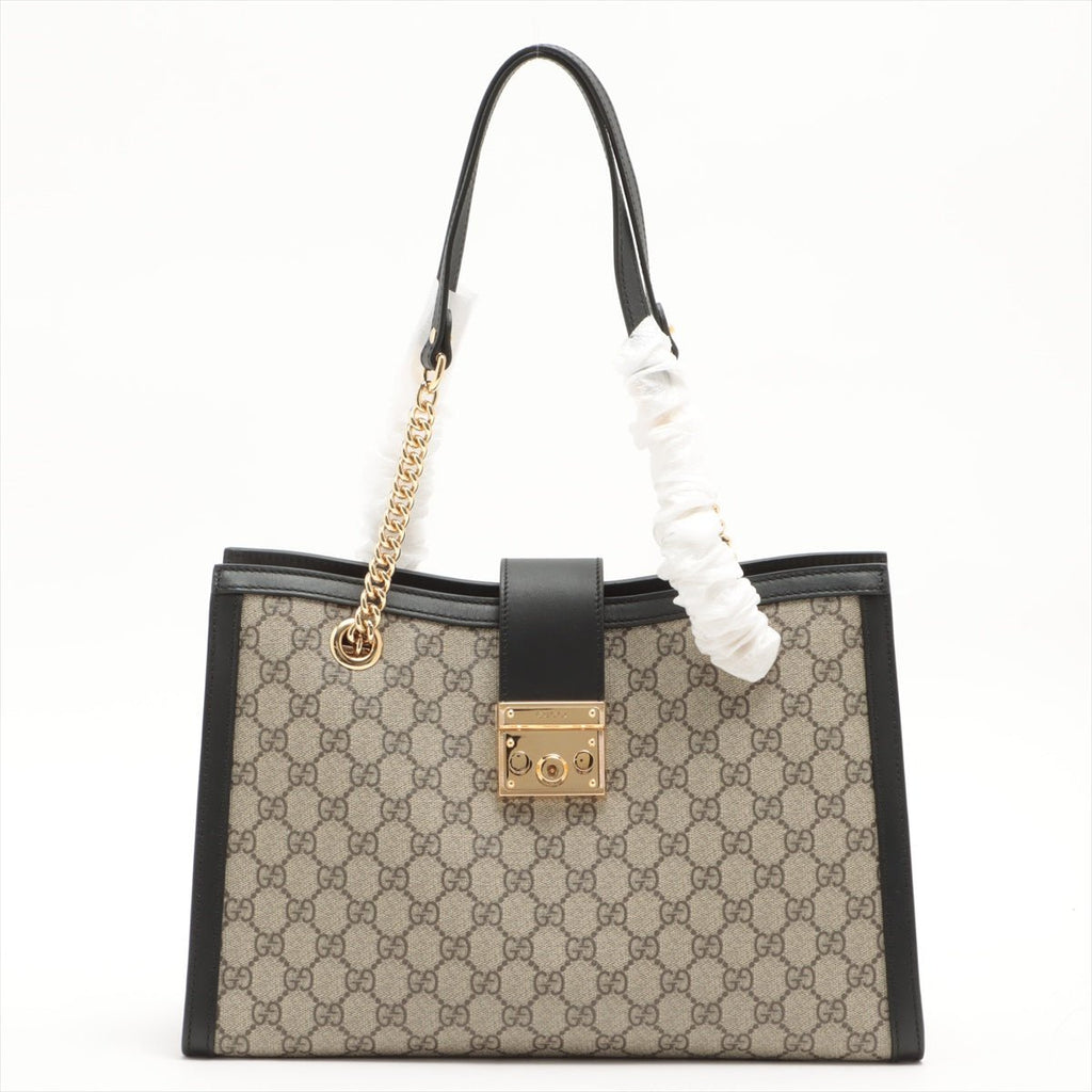 Padlock GG Supreme Medium Tote Black
