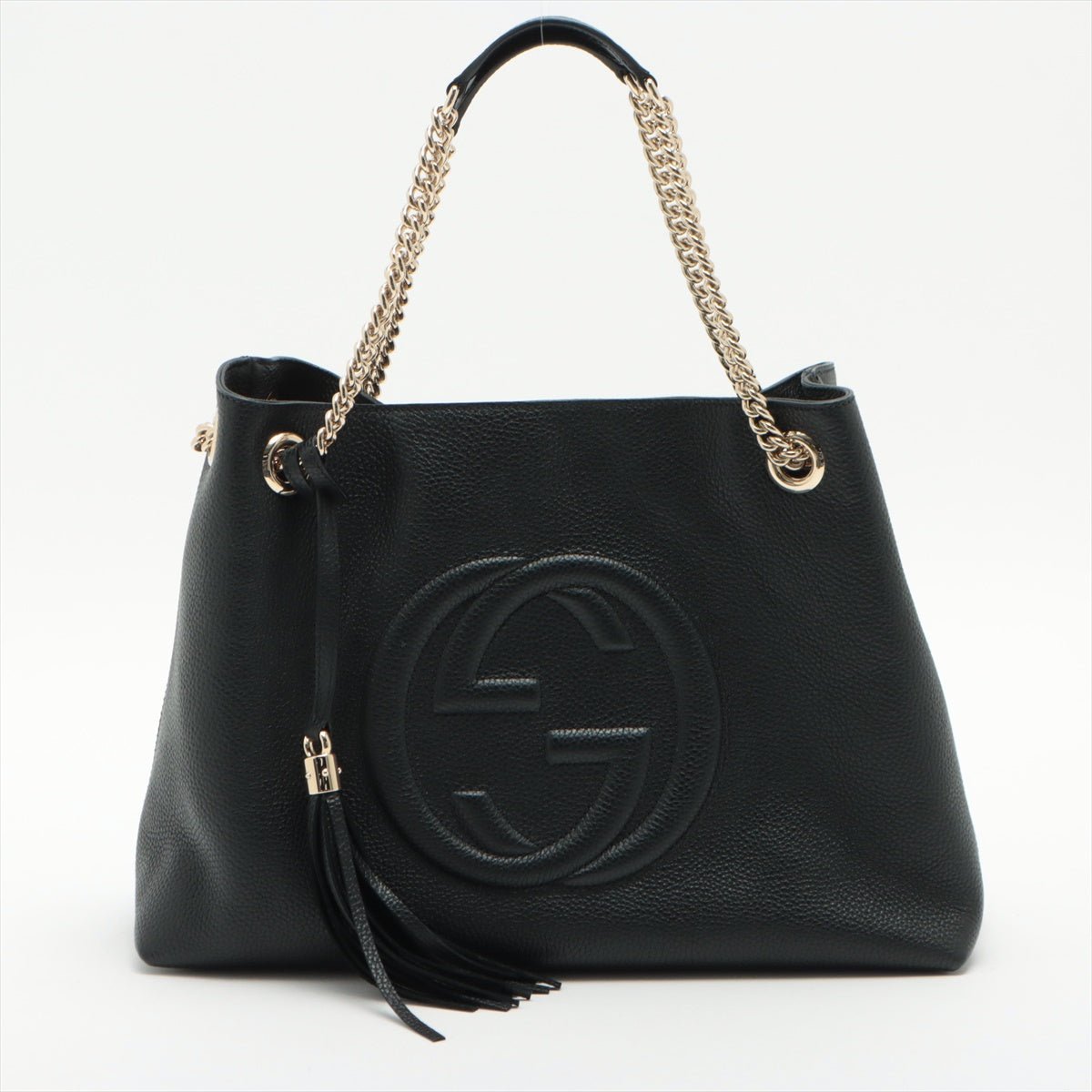 Soho Leather Chain Black Tote