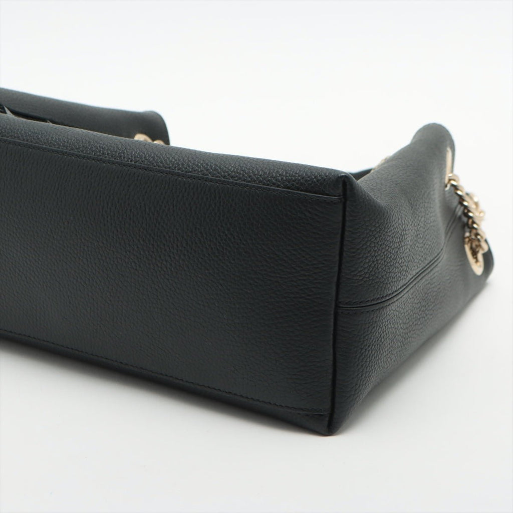 Soho Leather Chain Black Tote