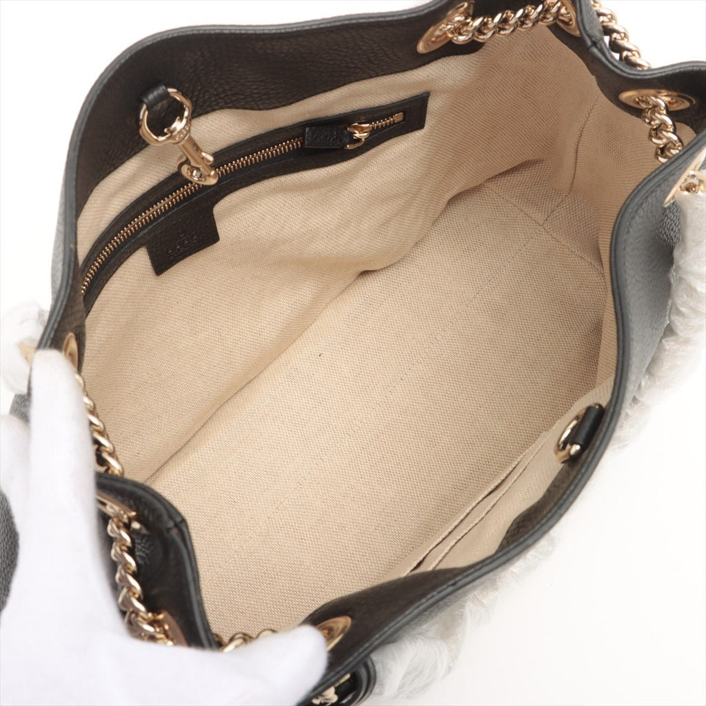 Soho Leather Chain tote bag Black