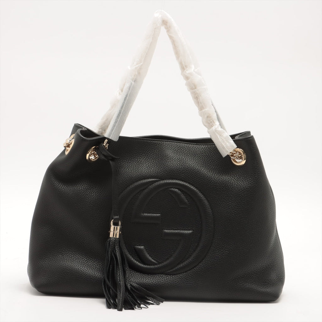Soho Leather Chain tote bag Black