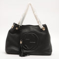 Soho Leather Chain tote bag Black