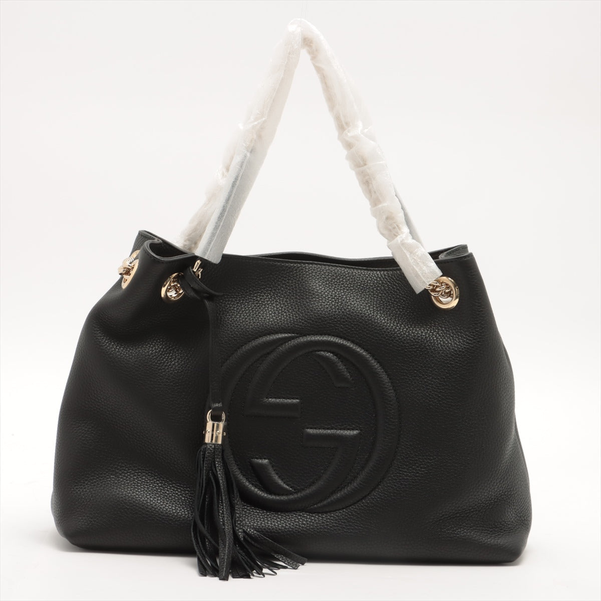Soho Leather Chain tote bag Black