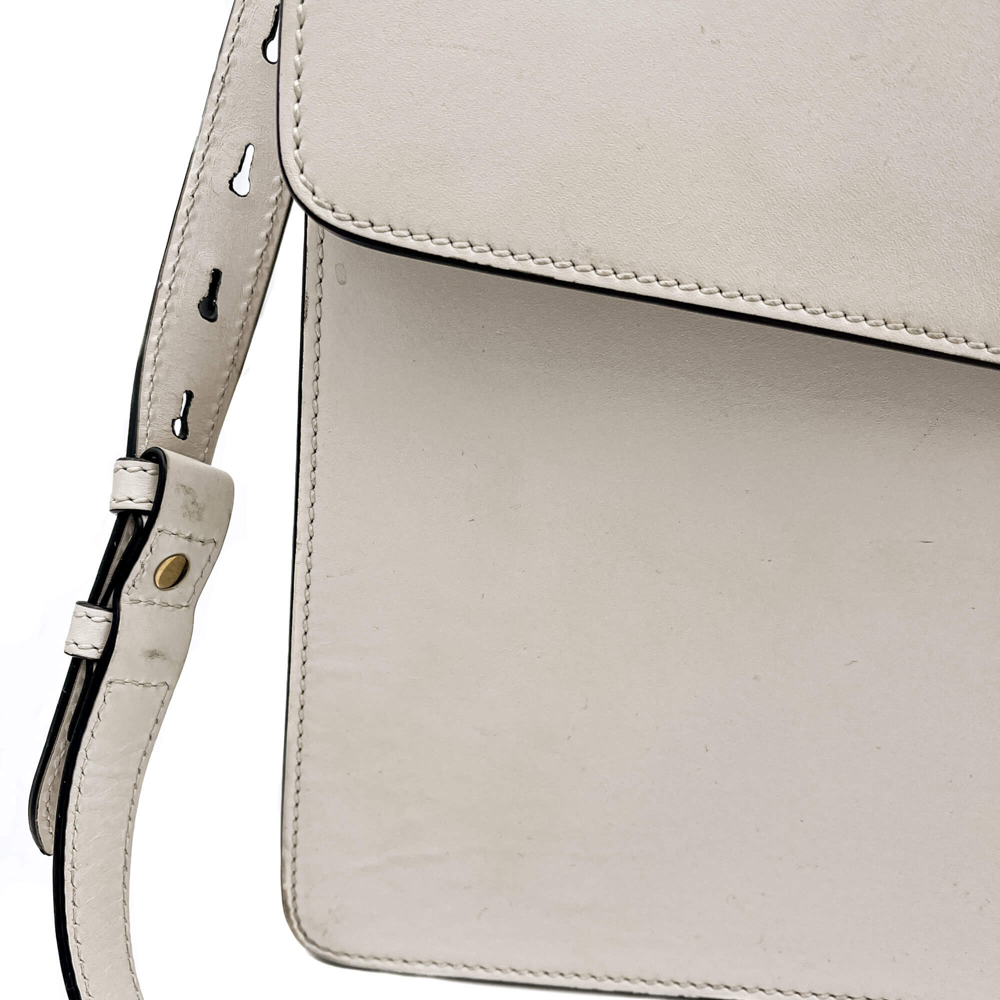 Sylvie Maxi Leather White Bag