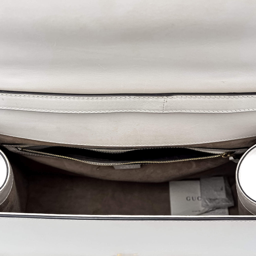 Sylvie Maxi Leather White Bag