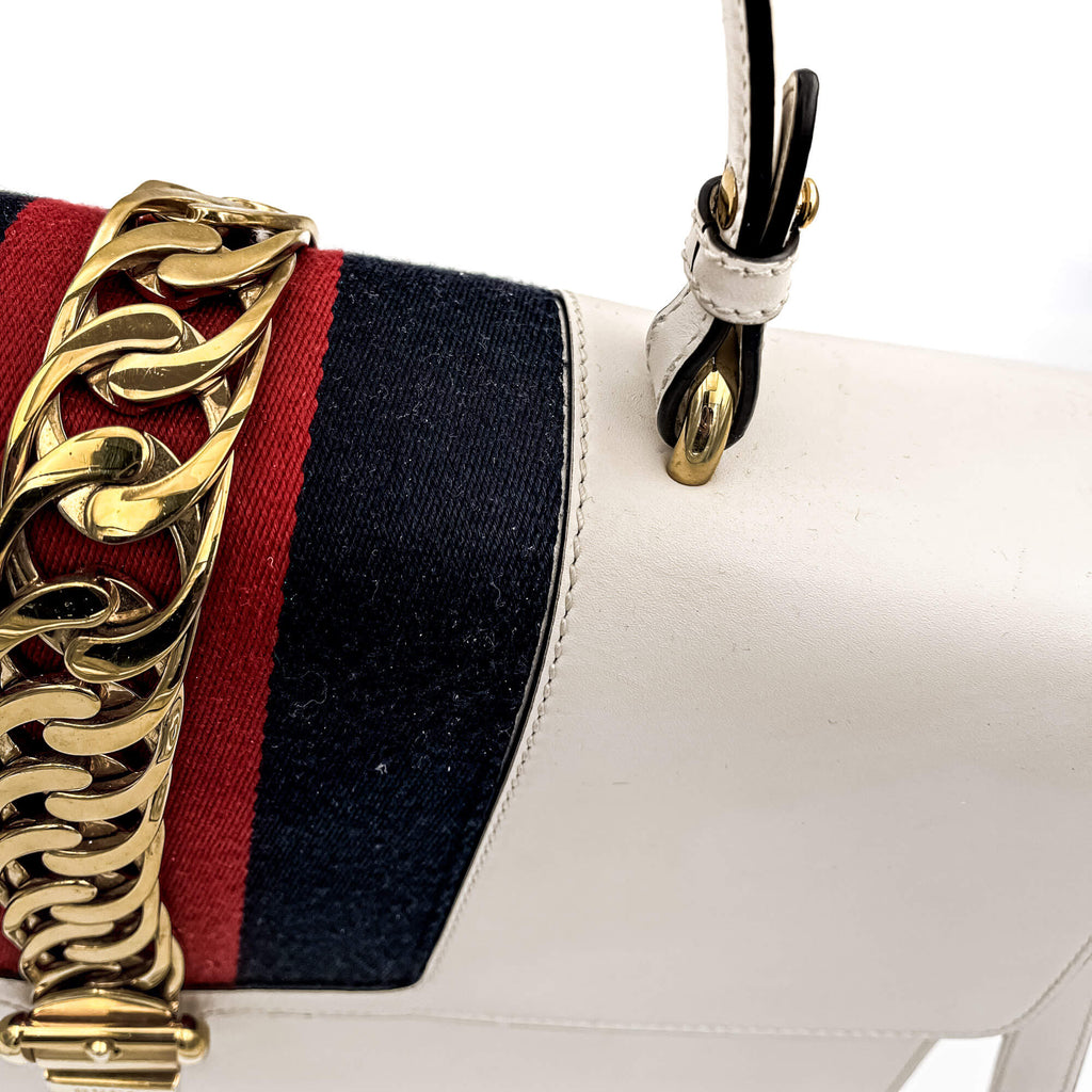 Sylvie Maxi Leather White Bag