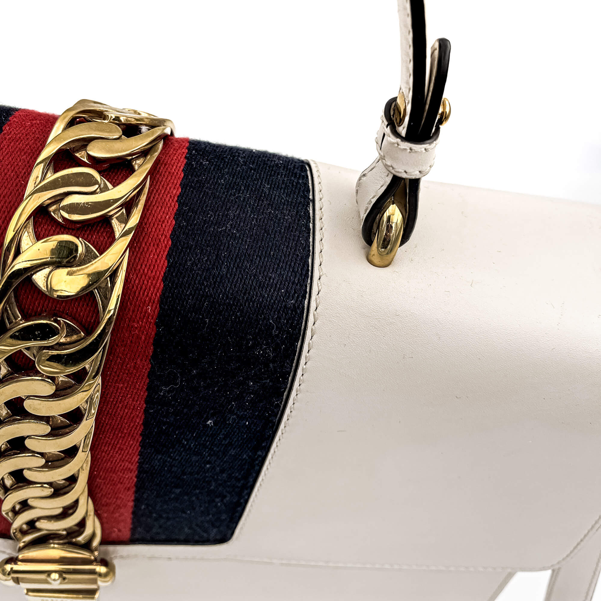Sylvie Maxi Leather White Bag