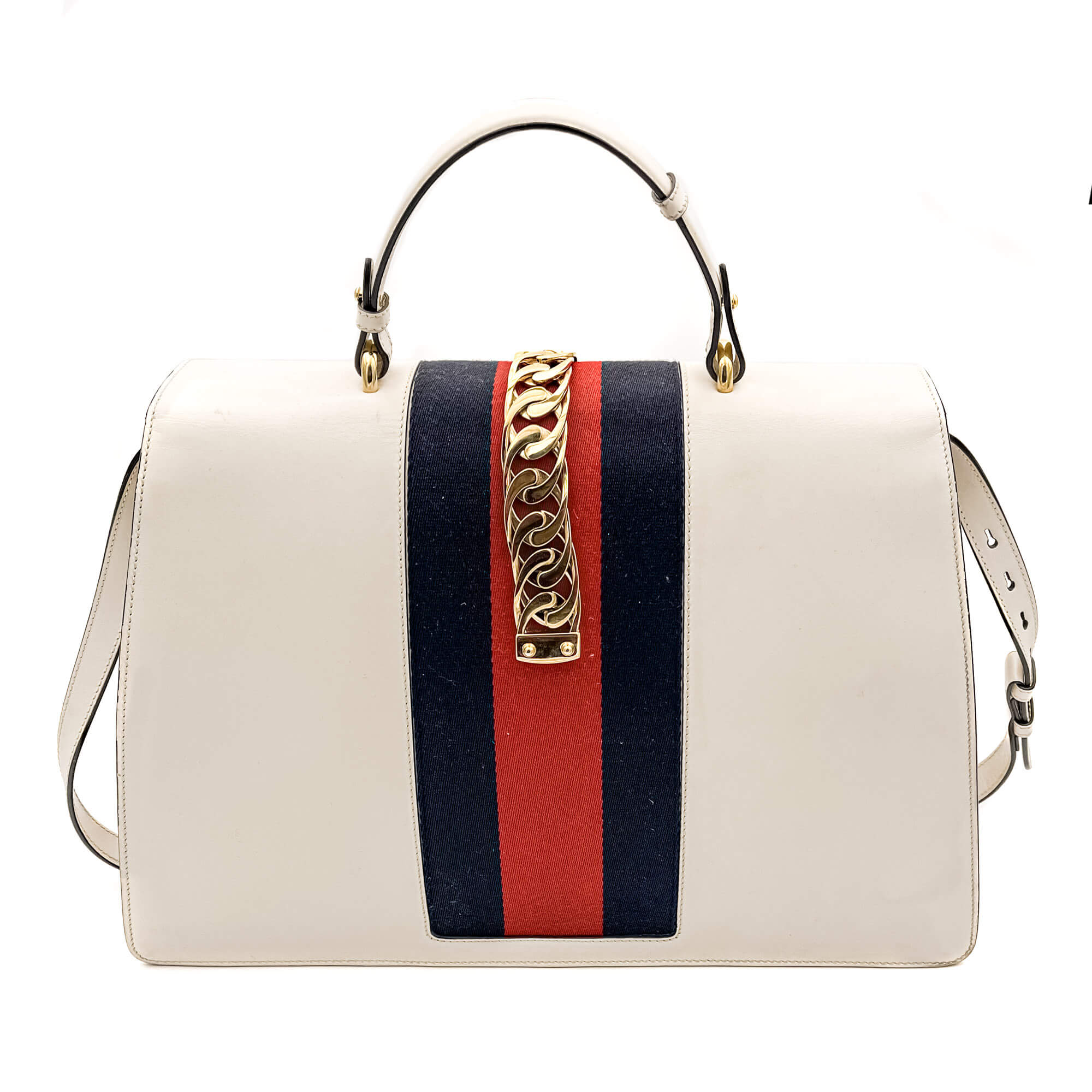 Sylvie Maxi Leather White Bag