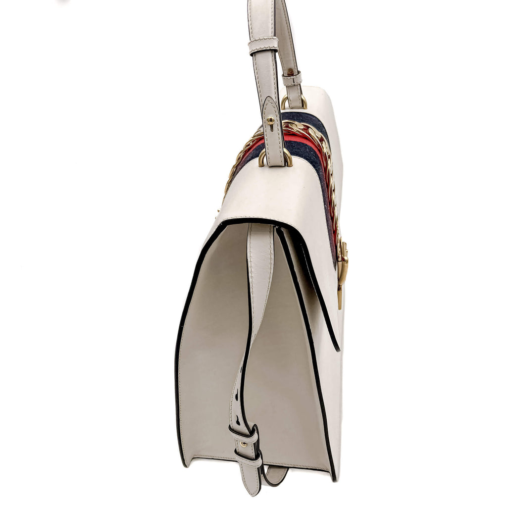 Sylvie Maxi Leather White Bag
