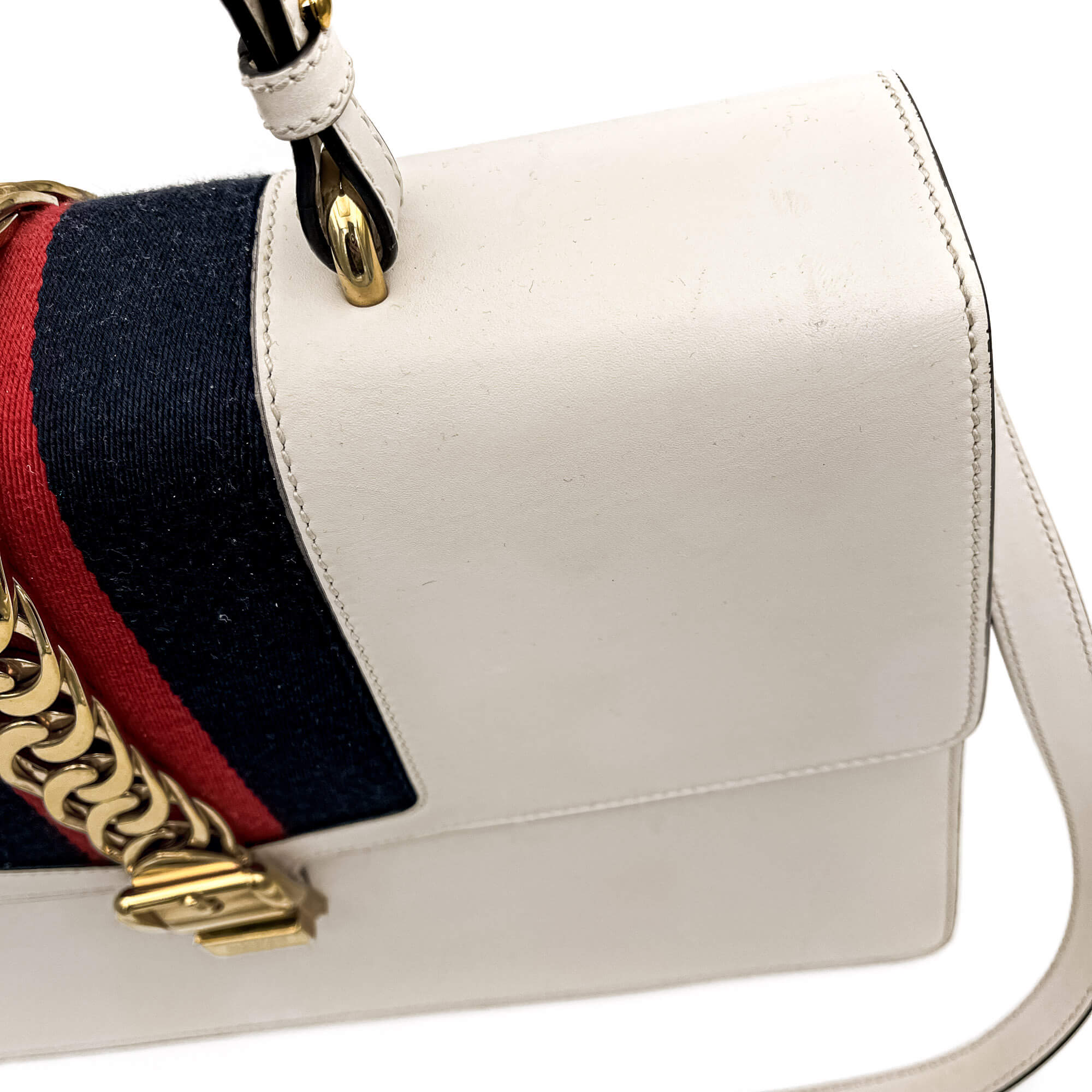 Sylvie Maxi Leather White Bag