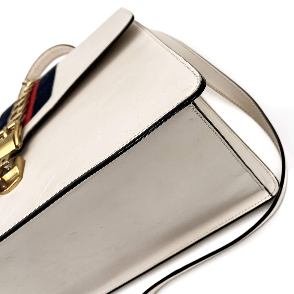 Sylvie Maxi Leather White Bag