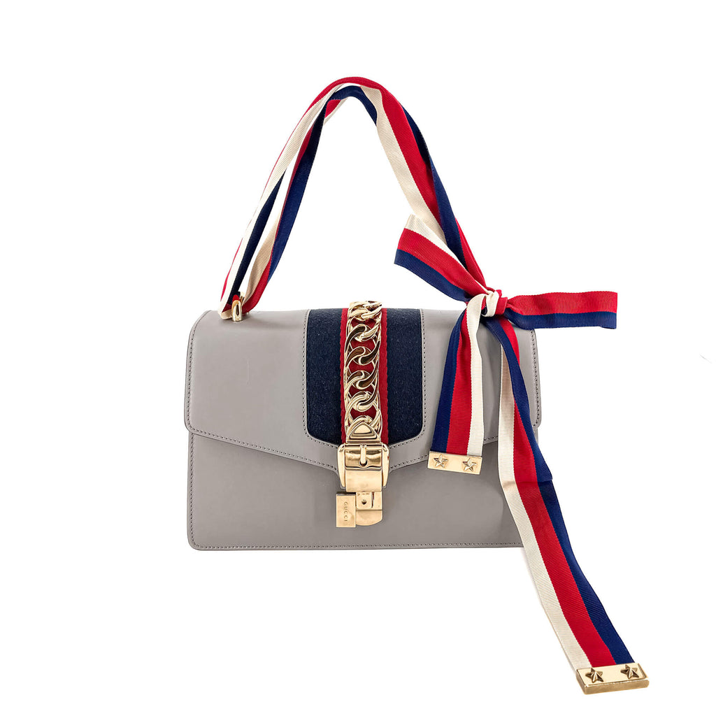 Sylvie Small Leather Grey Bag