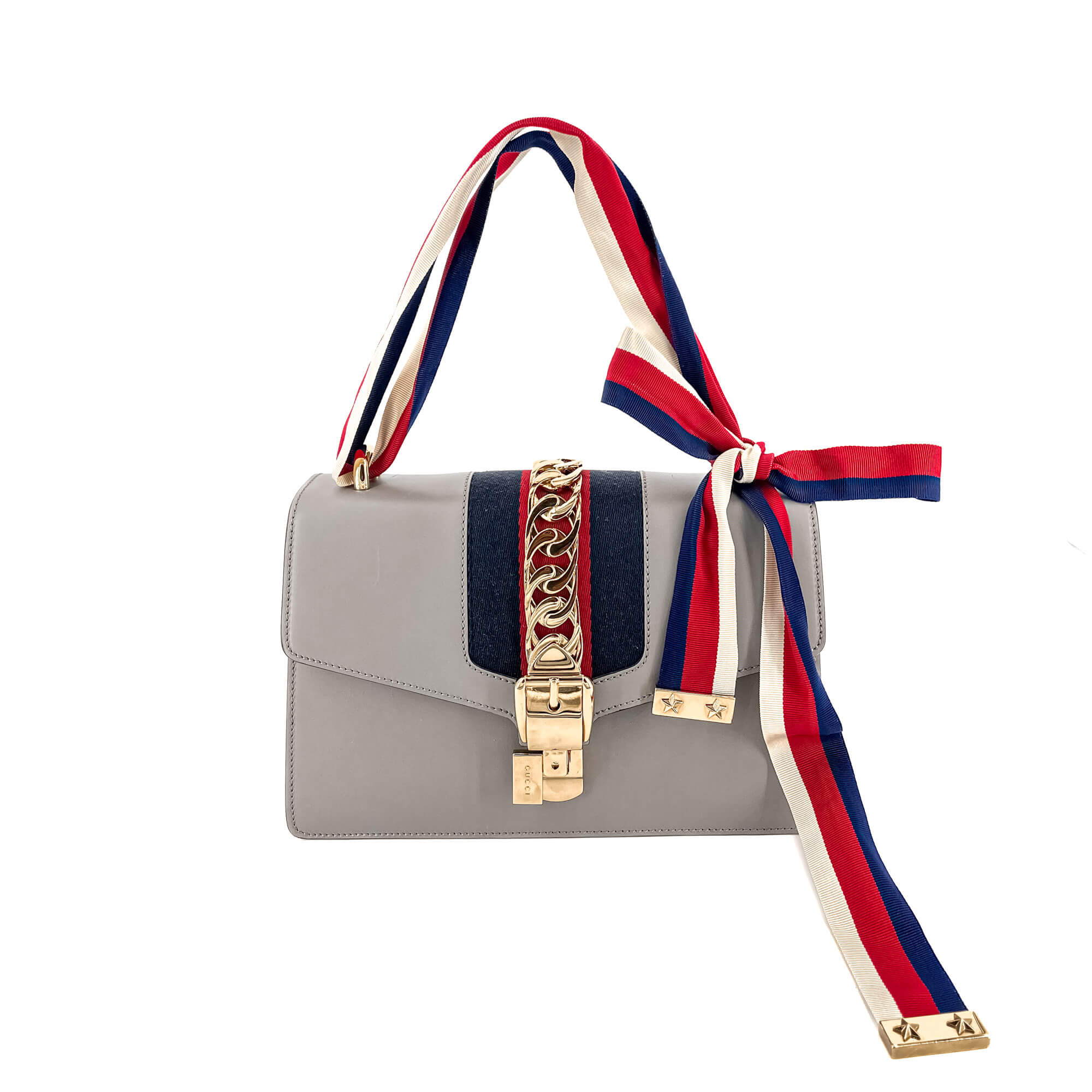 Sylvie Small Leather Grey Bag