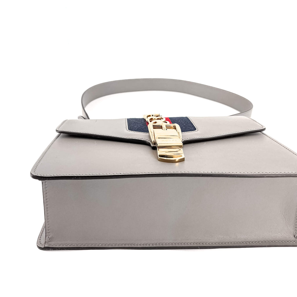 Sylvie Small Leather Grey Bag