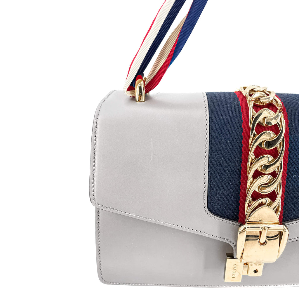 Sylvie Small Leather Grey Bag