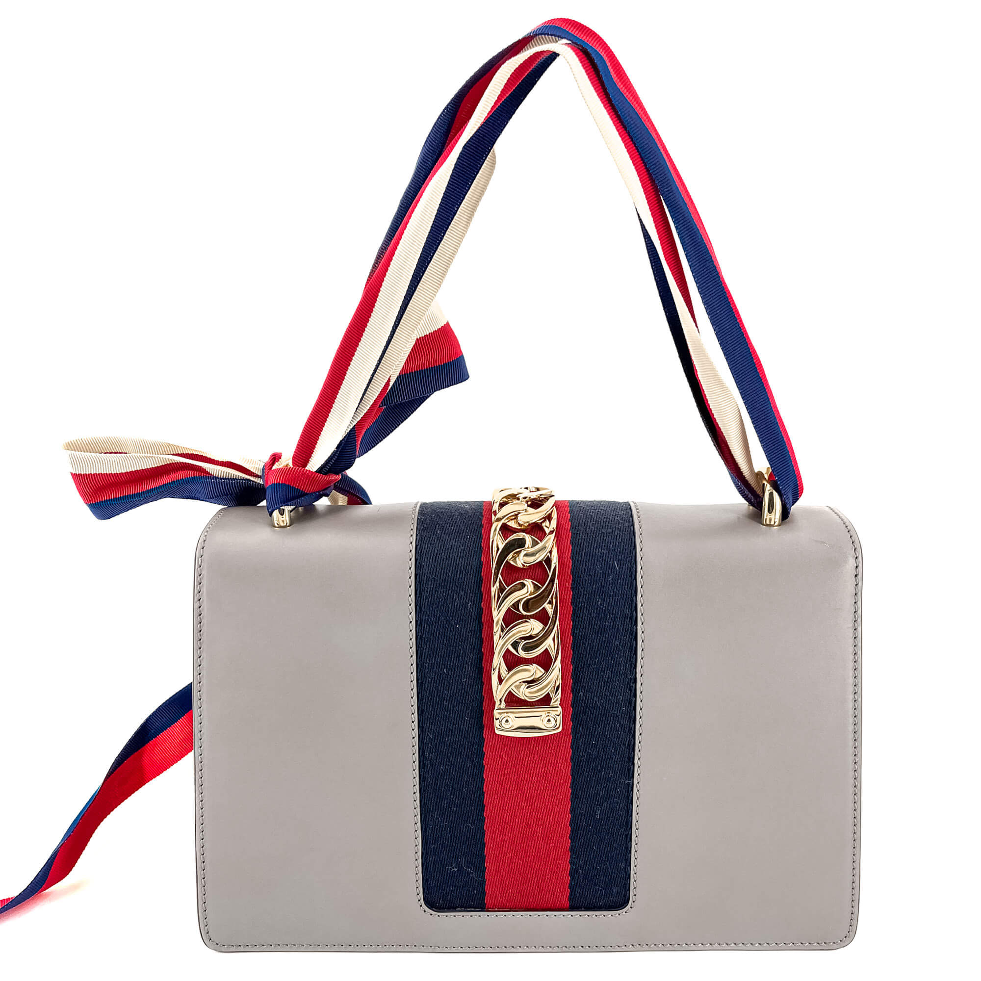 Sylvie Small Leather Grey Bag
