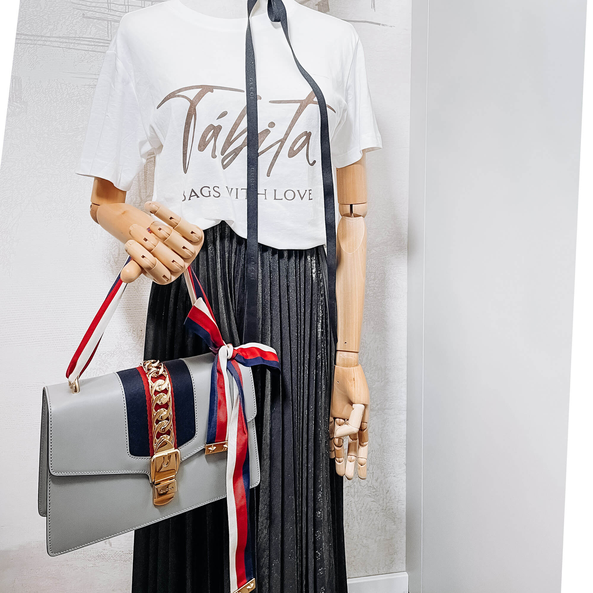 Sylvie Small Leather Grey Bag