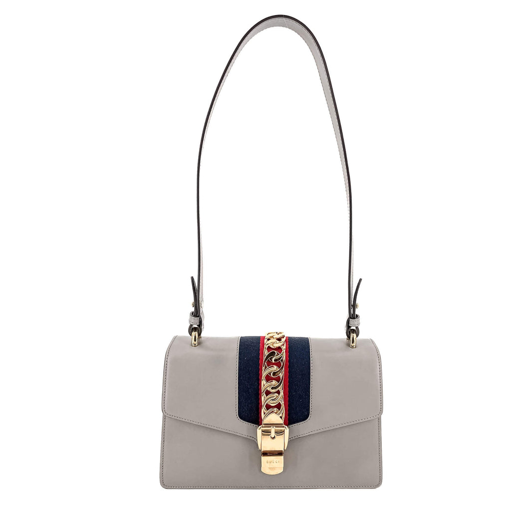 Sylvie Small Leather Grey Bag