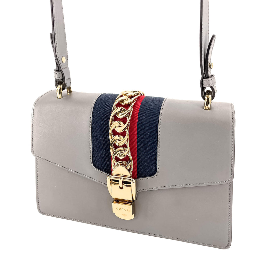 Sylvie Small Leather Grey Bag