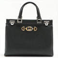 Zumi Black Leather 2-way Handbag