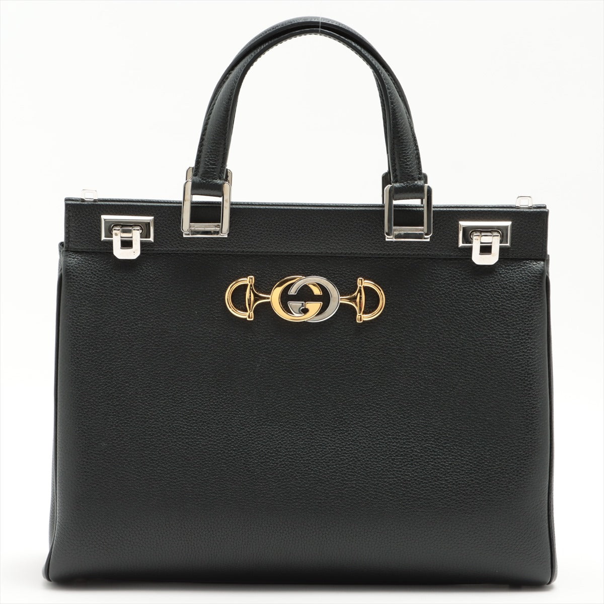 Zumi Black Leather 2-way Handbag