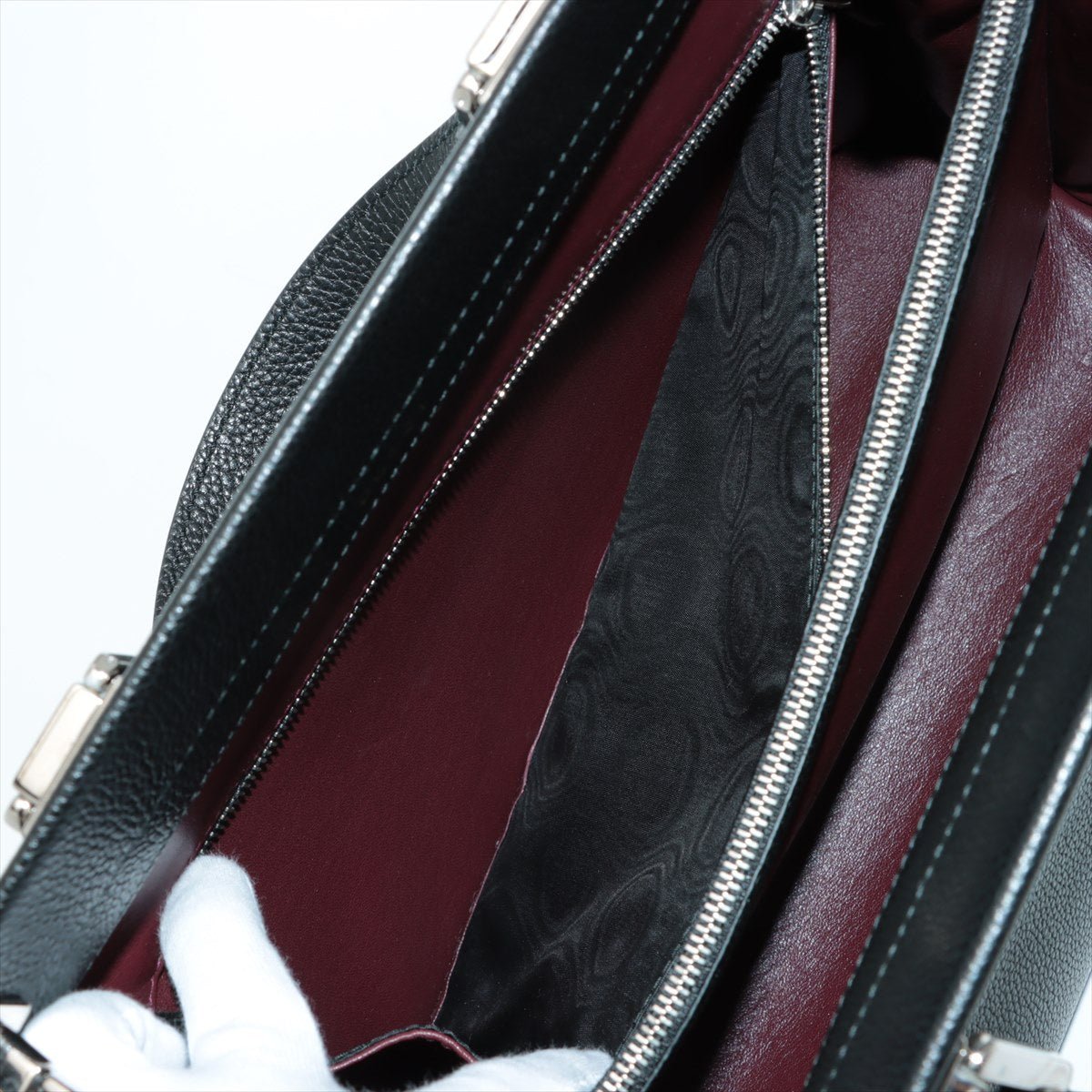 Zumi Black Leather 2-way Handbag