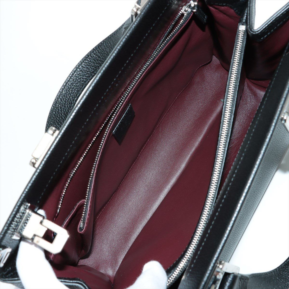 Zumi Black Leather 2-way Handbag