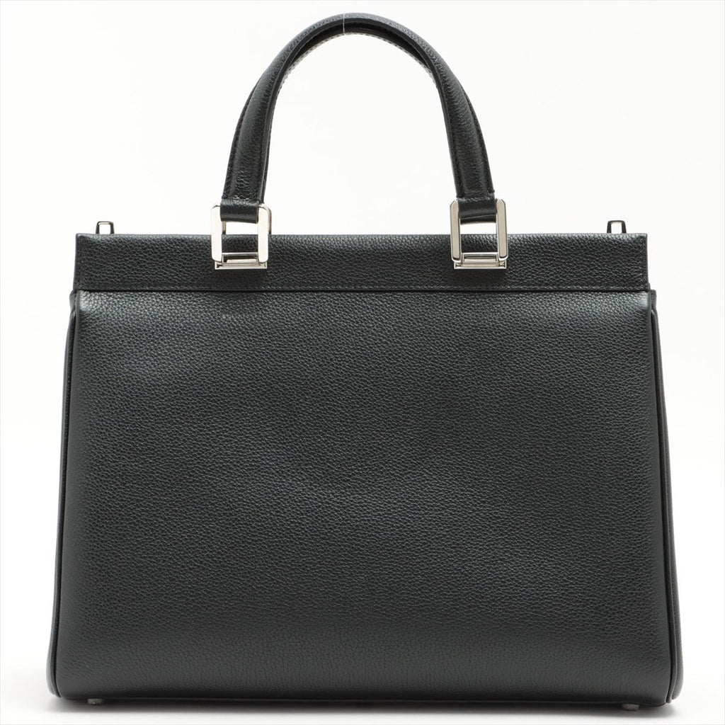 Zumi Black Leather 2-way Handbag